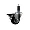 Service Caster 3'' Black Poly Swivel 1-1/8'' Expanding Stem Caster with Brake SCC-EX20S314-PPUB-BLK-PLB-118 - alternate 1